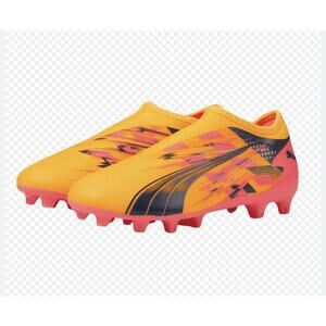 Puma Youth Kids Ultra Match Laceless CP FG/AG Soccer Cleats Sun Stream Navy SZ 4